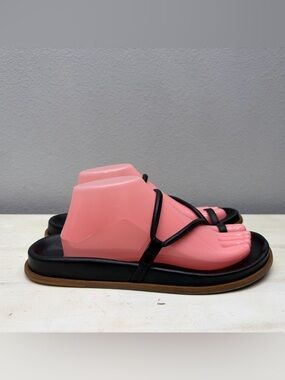 Emme Parsons Black Leather Bari Sandals Size 41